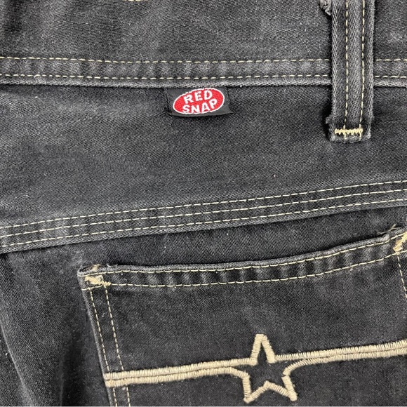 !SOLD! RED SNAP Vintage Black Dark Grey Star Pocket High Waisted Skater Jeans - Picture 11 of 12